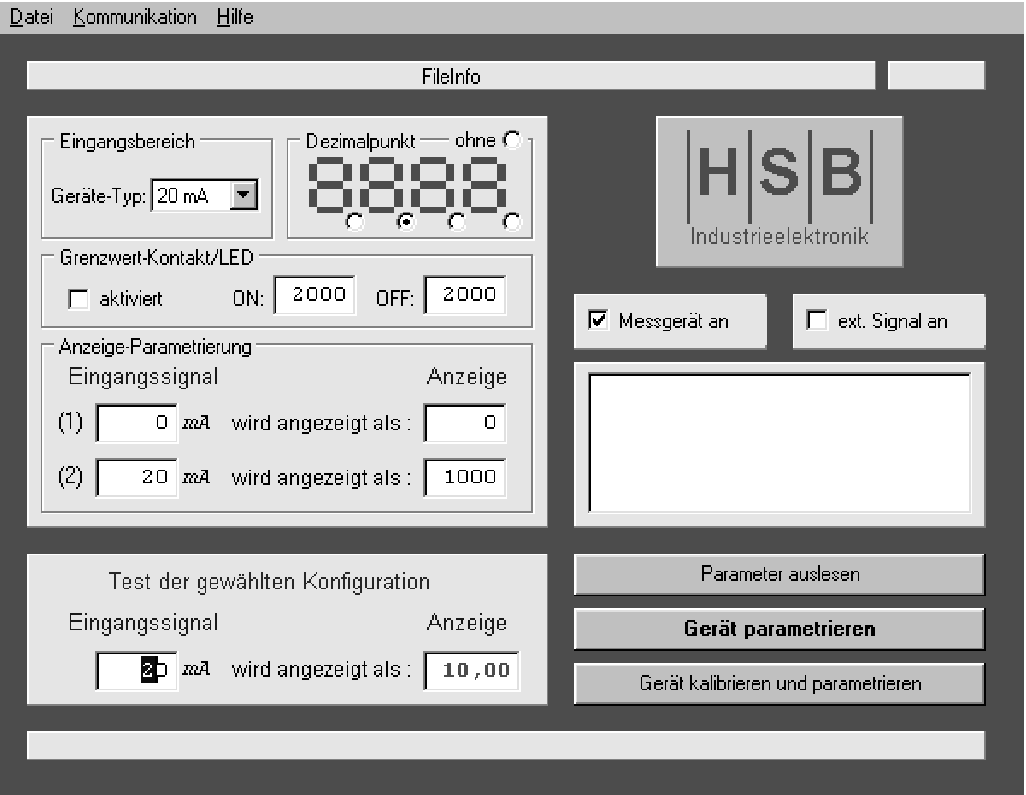 Softwareoberfläche